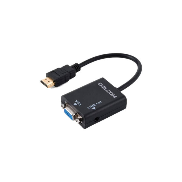 ADAPTADOR DELCOM HDMI A VGA ( DAHVG01 ) BLACK