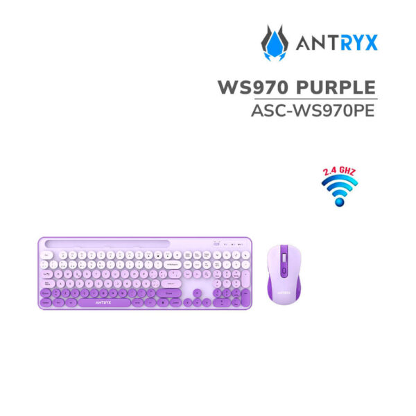 KIT ANTRYX WS970 PURPLE ( ASC-WS970PE ) TECLADO + MOUSE | WIRELESS