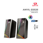 PARLANTE REDRAGON ANVIL ( GS520 ) BLACK | RETROILUMINACION RGB