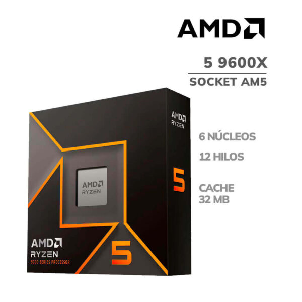 PROCESADOR AMD RYZEN 5 9600X (100-100001405WOF) 3.9-5.4GHZ | AM5