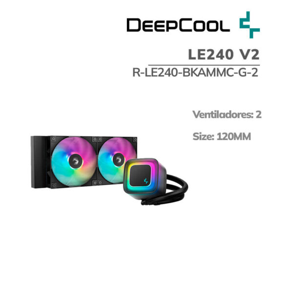 SISTEMA DE ENFRIAMIENTO LIQUIDO DEEPCOOL LE240 V2 (R-LE240-BKAMMC-G-2) LED-ARGB