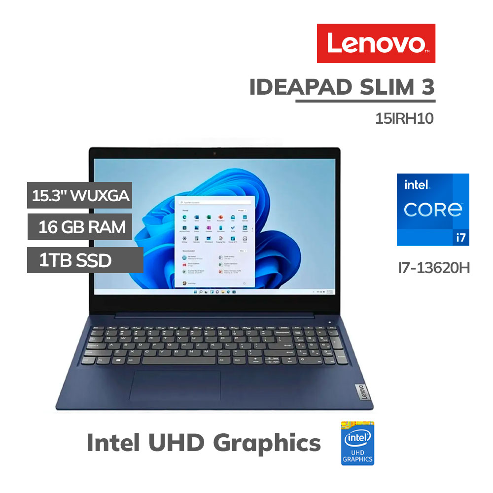 83K100NALM LAPTOP LENOVO IDEAPAD SLIM 3 15IRH10 I7-13620H 16GB DDR5 1TB SSD 15.3" WUXGA FREEDOS ( 83K100NALM ) - Imagen 1