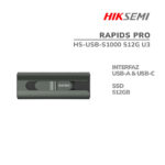 DISCO SSD EXTERNO HIKSEMI 512GB RAPIDS PRO ( HS-USB-S1000 512G U3 ) USB A - USB-C