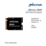 Disco Solido SSD Micron 512GB 2500 ( MTFDKCD512QGN ) PCIe | NVME | Gen4 OEM