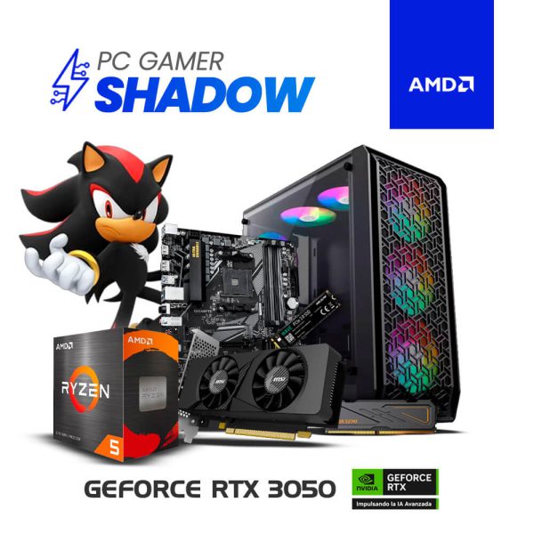 PC GAMER SHADOW - RYZEN 5 5500 | 16GB RAM | 512GB SSD | GEFORCE RTX 3050 6GB