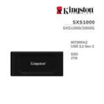 Disco SSD Externo Kingston 2 TB ( SXS1000/2000G ) Black USB Type C-USB 3.2 Gen 2
