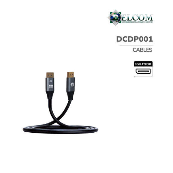 CABLE DELCOM DISPLAYPORT A DISPLAY PORT- 1.8 MTS 8K ( 7680X4320P )
