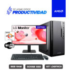 COMPUTADORA PRODUCTIVIDAD AMD ATHLON 3000G A520M 8GB 500GB SSD 21.5" FHD