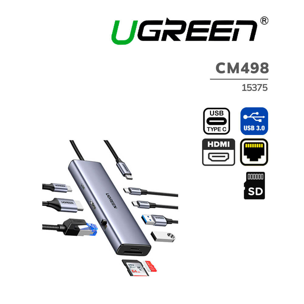 hub-ugreen-cm498-9-en-1-15375-usb-3.0-rj45-hdmi-usb-c-sd-card-tf-card-pc-speed HUB UGREEN CM498 9 EN 1 (15375) USB 3.0- RJ45- HDMI- USB-C- SD CARD- TF-CARD