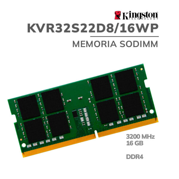 MEMORIA SODIMM KINGSTON 16GB/3200MHZ ( KVR32S22D8/16WP ) DDR4