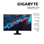 MONITOR GAMER GIGABYTE 27" ( GS27FC ) PANEL VA CURVO | 180HZ - 1MS | 2 HDMI - 1 DP