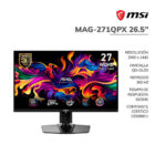 MONITOR GAMER MSI 26.5" ( MAG-271QPX ) PANEL QD OLED | WQHD 2560X1440 | 360HZ - 0.03MS | 2 HDMI - 1 DP - 1 TYPO C