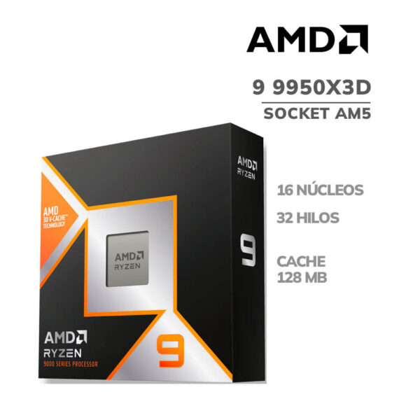 PROCESADOR AMD RYZEN 9 9950X3D 4.3-5.7 GHZ ( 100-100000719WOF ) AM5|128MB