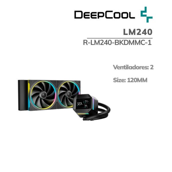 SISTEMA LIQUIDO DEEPCOOL LM240 ( R-LM240-BKDMMC-1 ) PANTALLA 2.4" IPS | LED-ARGB