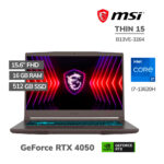 LAPTOP GAMER MSI THIN 15 B13VE-3264 I7-13620H 16GB 512GB SSD T.VIDEO RTX 4050 6GB 15.6" FHD FREEDOS