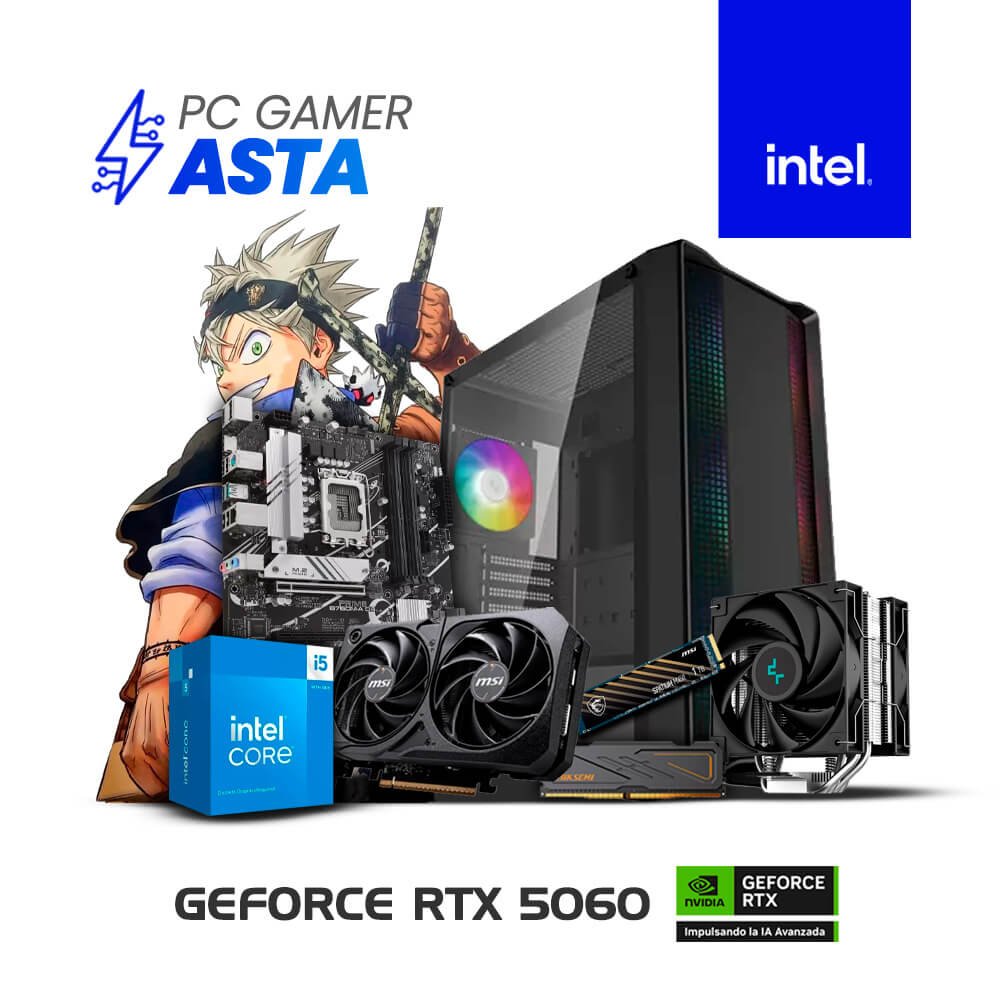PC ASTA-1 PC GAMER ASTA - I5-14400 | 16GB RAM | 1TB SSD | T VIDEO RTX 5060 8GB - Imagen 1