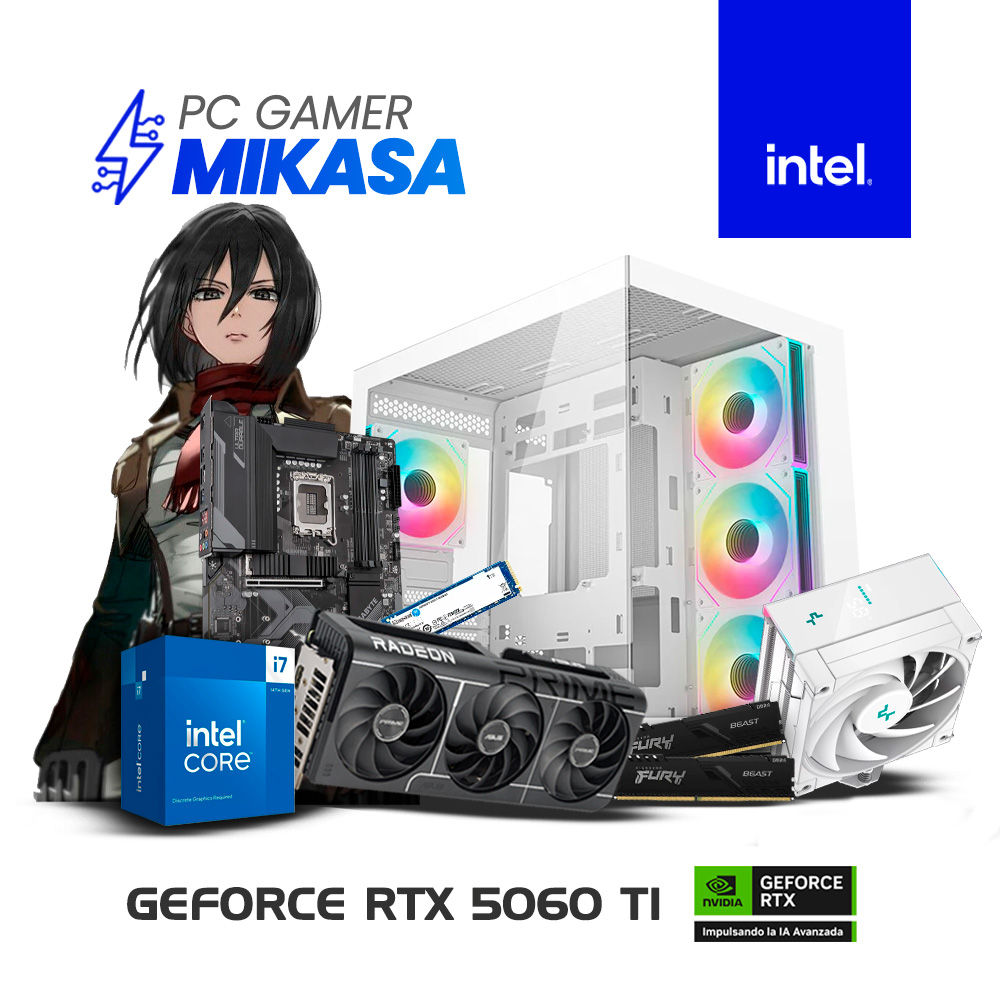 PC MIKASA PC Gamer Mikasa - I7-14700F | 16GB RAM | 1TB SSD | T Video RTX 5060Ti 8GB - Imagen 1