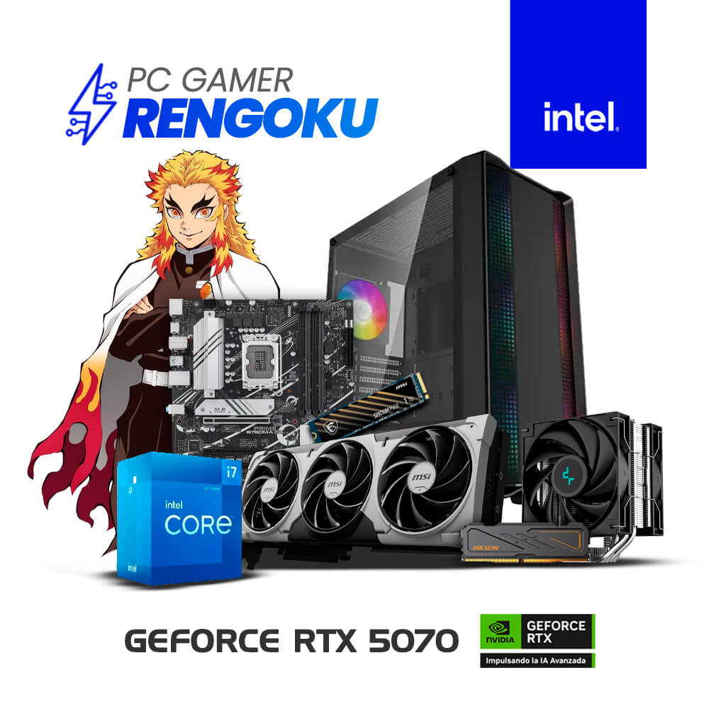 PC RENGOKU-1 PC GAMER RENGOKU - I7-12700 | 16GB RAM | 1TB SSD | T VIDEO RTX 5070 12GB