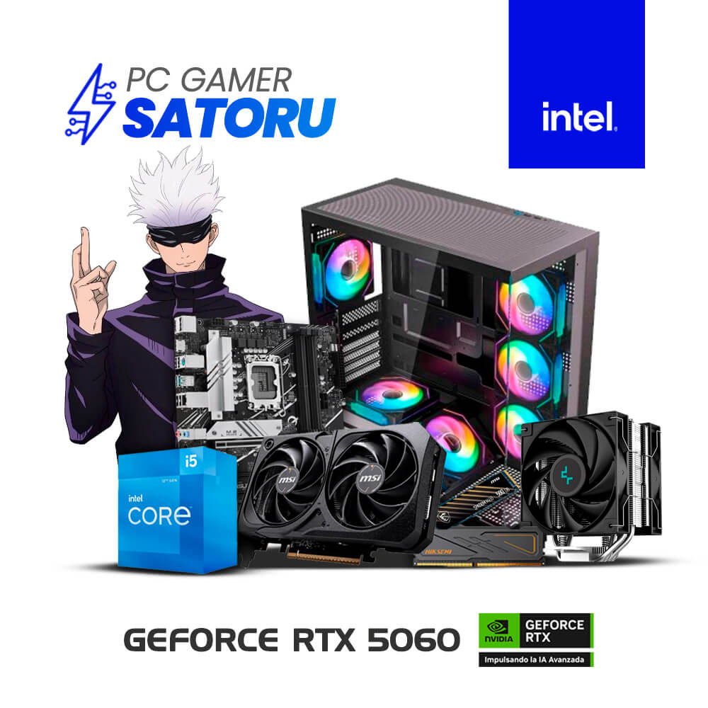 PC SATORU-1 PC GAMER SATORU - I5-12400F | 16GB RAM | 500GB SSD | T VIDEO RTX 5060 8GB - Imagen 1