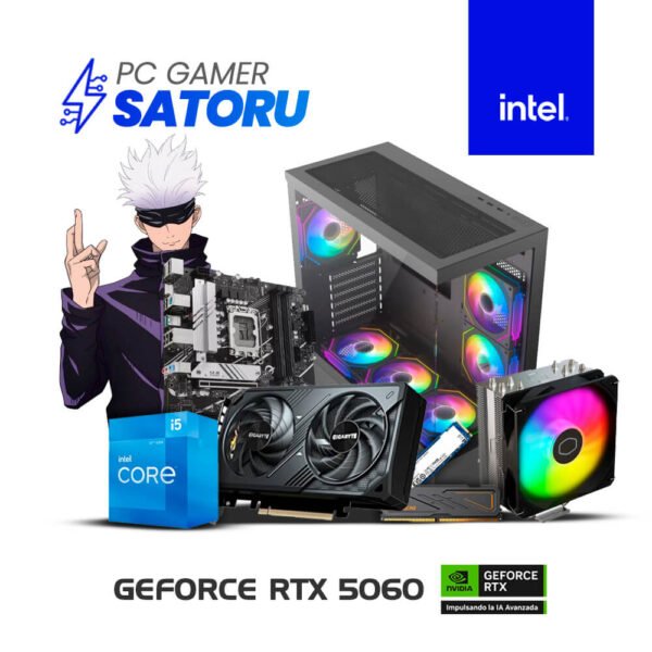PC GAMER SATORU - I5-12400F | 16GB RAM | 500GB SSD | T VIDEO RTX 5060 8GB