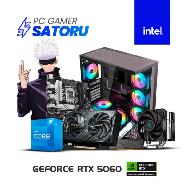 PC GAMER SATORU - I5-12400F | 16GB RAM | 500GB SSD | T VIDEO RTX 5060 8GB