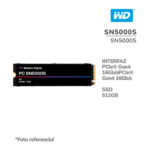 Disco Solido SSD Western Digital 512GB ( SN5000S ) PCIe | NVME | Gen4 - OEM