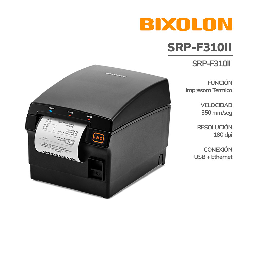 SRP-F310II Impresora Ticketera Térmica Bixolon (SRP-F310II) USB - Ethernet - 350Mm/Seg - Cortador Automático - Imagen 1