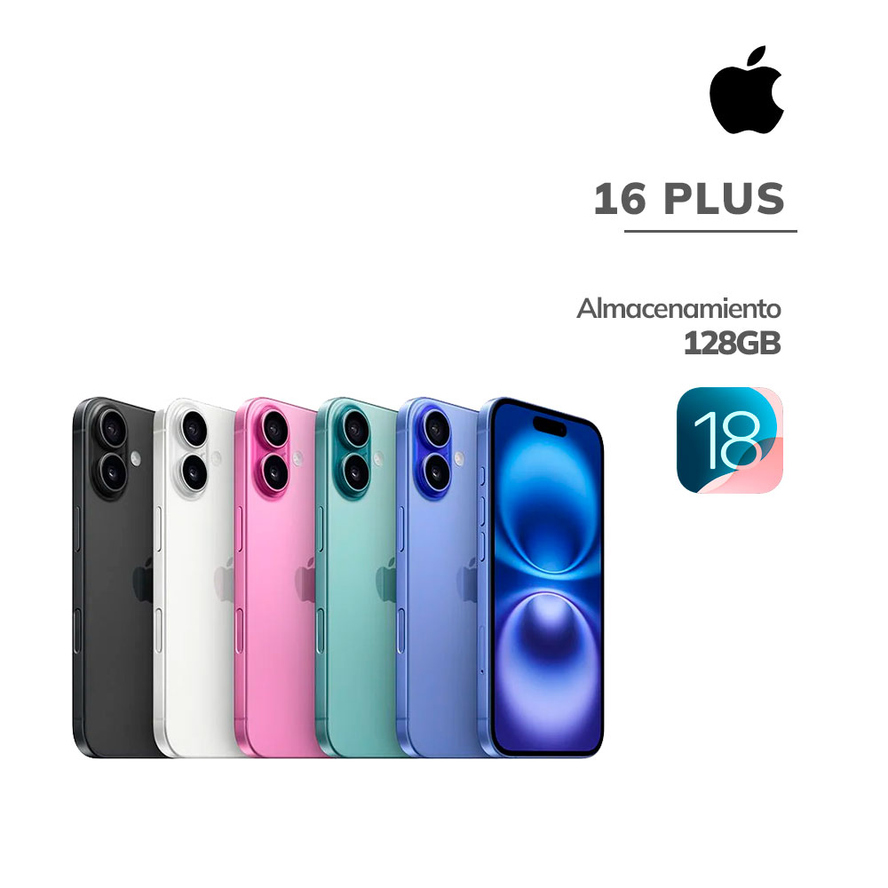 apple-iphone-16-plus-chip-a18-5g-128gb-pantalla-oled-6.7-pc-speed Apple iPhone 16 Plus | Chip A18 - 5G | 128GB - iOS | Pantalla OLED 6.7" - Imagen 1