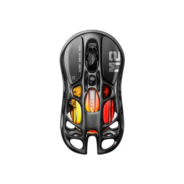 MOUSE GAMER GRAVASTAR MERCURY M2 ( M2-BLK ) WIRELESS | SENSOR PAW3395 - 26K DPI | STEALTH BLACK | LED-RGB