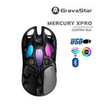 MOUSE GAMER GRAVASTAR MERCURY XPRO (GSXPRO-BLK) WIRELESS - BT - WIRED | PAW3950 - 32K DPI | GALAXY BLACK | LED-RGB