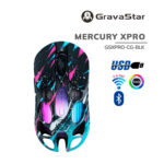 MOUSE GAMER GRAVASTAR MERCURY XPRO (GSXPRO-CG-BLK) WIRELESS - BT - WIRED | PAW3950 - 32K DPI | NEON GRAFFITI ED | LED-RGB