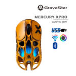 MOUSE GAMER GRAVASTAR MERCURY XPRO (GSXPRO-YLW) WIRELESS - BT - WIRED | PAW3950 - 32K DPI | BATTLE WORN YELLOW | LED-RGB