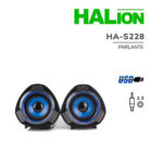 PARLANTE GAMER HALION (HA-S228)10 WATTS USB 2.0 AZUL