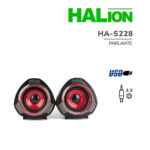 PARLANTE GAMER HALION (HA-S228) 10 WATTS USB 2.0 ROJO