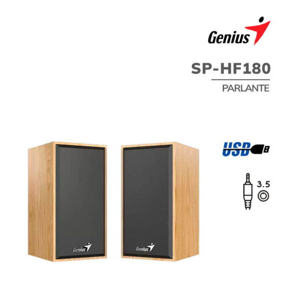 PARLANTE GENIUS SP-HF180 (31730029404) USB POWER - 6W - MADERA PINO