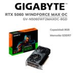TARJETA DE VIDEO GIGABYTE RTX 5060 WINDFORCE MAX OC 8G GDDR7 (GV-N5060WF2MAXOC-8GD) 128 BIT