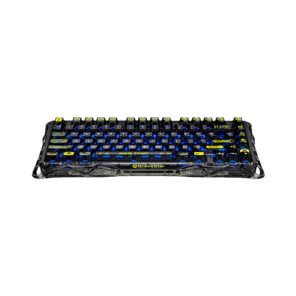 TECLADO GAMER GRAVASTAR K1 LITE ( GSK1LITE-XTAL-BLK ) WIRELESS - BT - WIRED | SWITCH BSUN LINEAR | LED-RGB