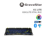 TECLADO GAMER GRAVASTAR K1 LITE ( GSK1LITE-XTAL-BLK ) WIRELESS - BT - WIRED | SWITCH BSUN LINEAR | LED-RGB