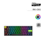 TECLADO GAMER ROYAL KLUDGE (RK-C61) BLACK/GREEN | SWITCH MAGNETICO MINT | LED-RGB