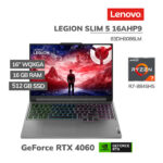 LAPTOP GAMER LENOVO LEGION SLIM 5 16AHP9 RYZEN 7-8845HS 16GB 512GB SSD RTX 4060 16.0" WQXGA FREEDOS (83DH0086LM)