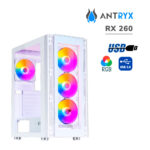 Case Antryx Rx 260 White ( AC-RX260WFR ) S/Fuente | Vidrio Templado | 4 Fixed-RGB