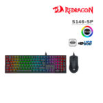 KIT REDRAGON ESSENTIALS TECLADO (TRUNDLE K668)+ MOUSE (K1NG M724) BLACK | S146-SP