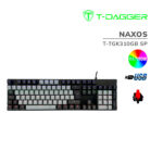 TECLADO GAMER T-DAGGER NAXOS (T-TGK310GB SP) GREY/BLACK | SWITCH RED | LED-RAINBOW