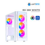 CASE ANTRYX RX 260 WHITE ( AC-RX260WFR ) S/FUENTE | VIDRIO TEMPLADO | 4 FIXED-RGB