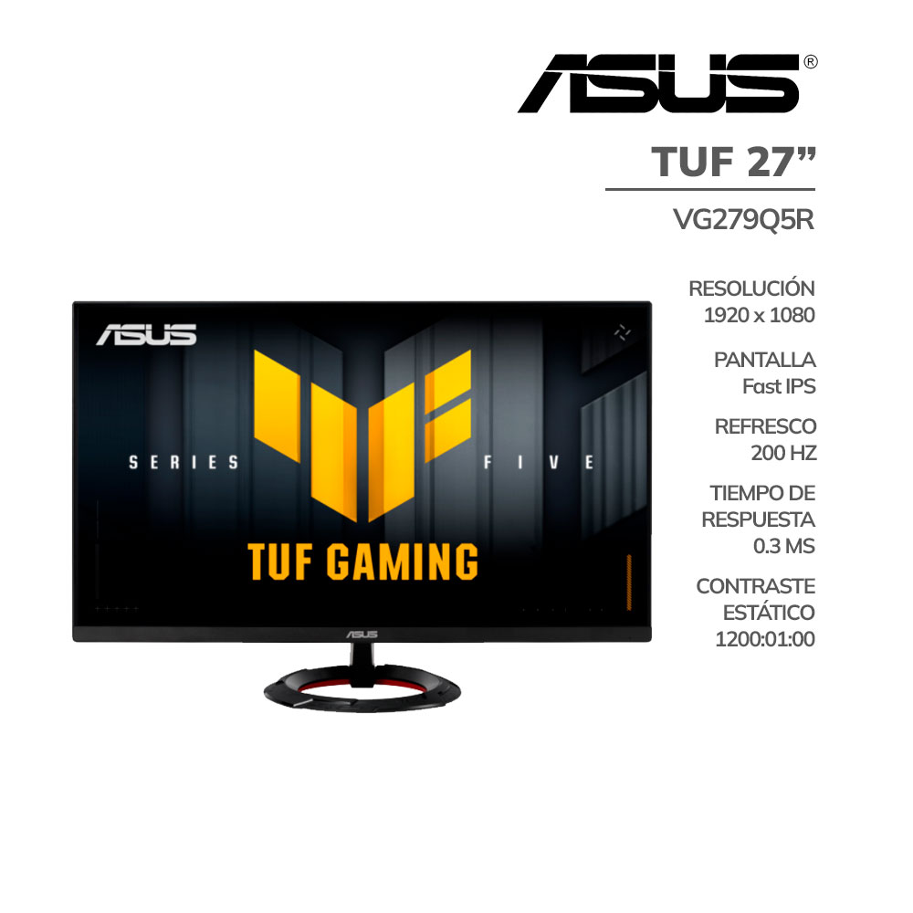 monitor-gamer-asus-27-tuf-vg279q5r-fast-ips-200-hz-0.3ms-hdmi-dp-pc-speed MONITOR GAMER ASUS 27" TUF (VG279Q5R) PANEL FAST IPS | 200HZ - 0.3MS | HDMI - DP | PARLANTES INCORPORADO - Imagen 1