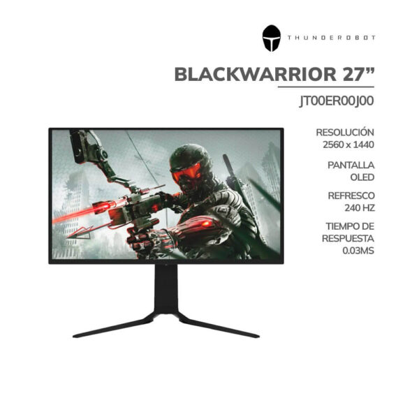 MONITOR GAMER THUNDEROBOT 27 BLACKWARRIOR (JT00ER00J00) PANEL OLED | QHD 2560X1440 | 240HZ - 0.03MS | HDMI - DP | PIVOT