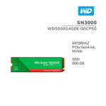DISCO SOLIDO SSD WESTER DIGITAL 500GB SN3000 ( WDS500G4G0E-00CPS0 ) PCIE | NVME | GEN4