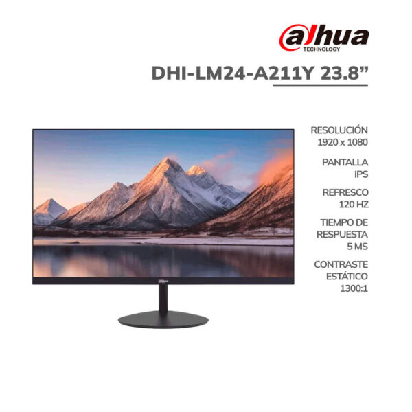MONITOR GAMER DAHUA 23.8" (DHI-LM24-A211Y) PANEL IPS | 120HZ - 5MS | HDMI - VGA