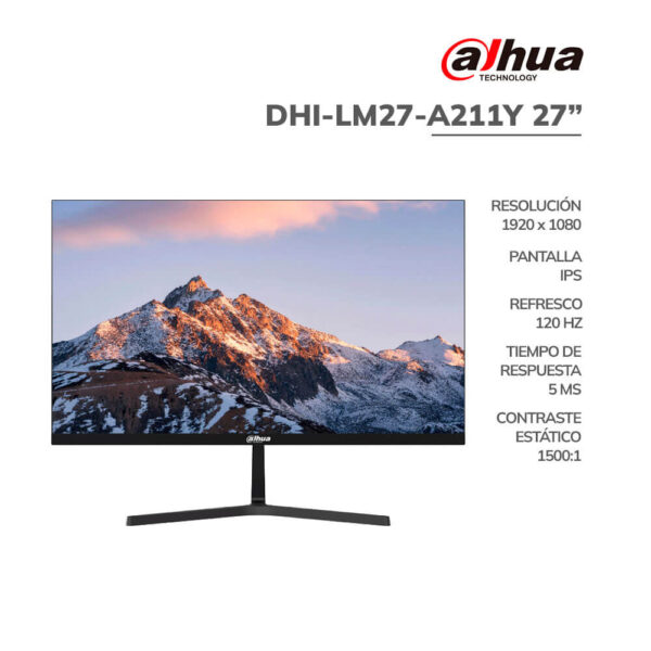 MONITOR GAMER DAHUA 27" (DHI-LM27-A211Y) PANEL IPS | 120HZ - 5MS | HDMI - VGA