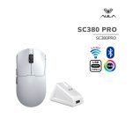 MOUSE GAMER AULA SC380 PRO (SC380PRO) WIRED - BT - WIRELESS | DPI 12000 | WHITE